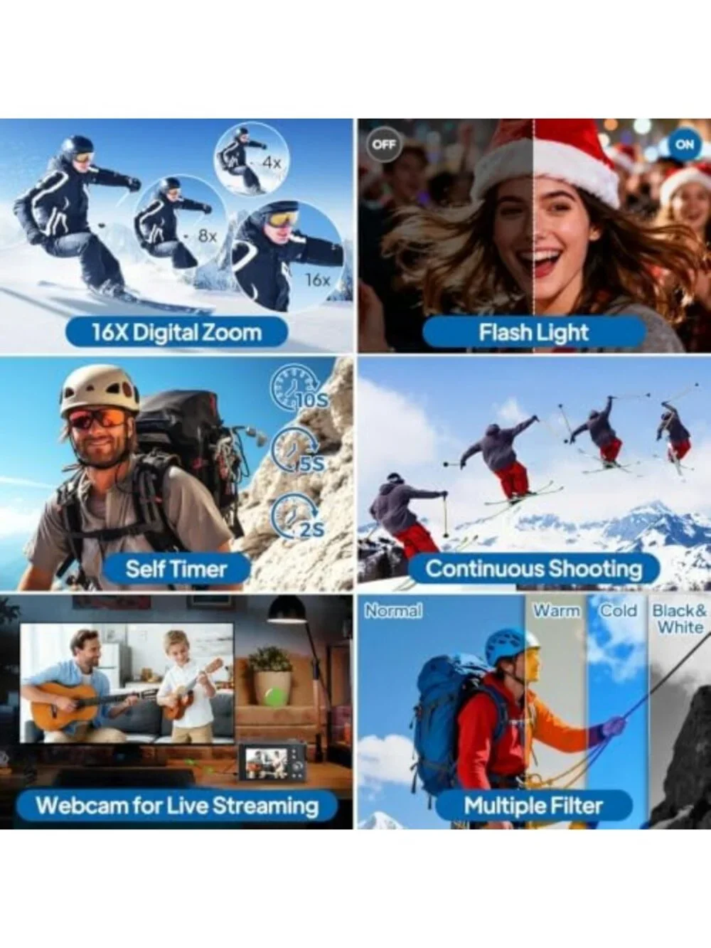 4K Digital Camera for Photography & Vlogging, 56MP Autofocus, 180° Flip Screen
